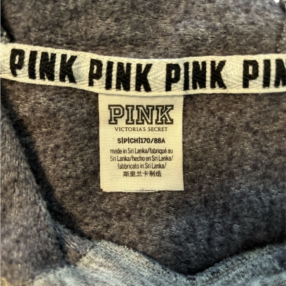 Vs PINK Cropped Hoodie Heathered Grey with White Lettering Size S - Picture 4 of 4